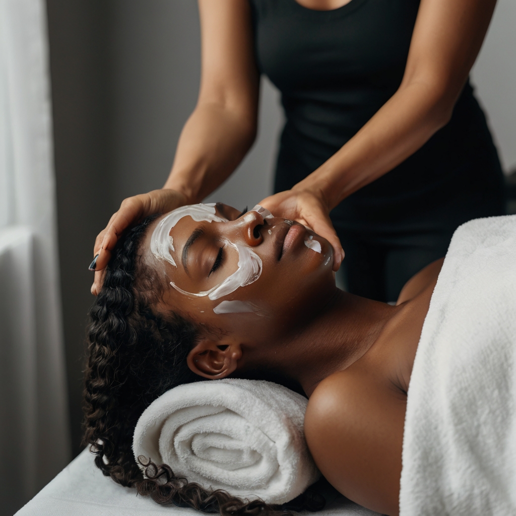 Leonardo_Kino_XL_A_light_black_woman_getting_luxury_Facial_Tre_2